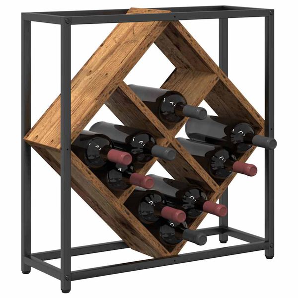 vidaXL Wine Rack Old Wood 51 x 18 x 52.5 cm Engineered Wood