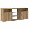 vidaXL TV Cabinet with LED Lights Artisian Oak 120x30x50 cm Engineered Wood