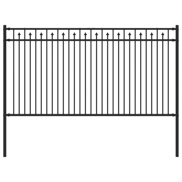 vidaXL Spike Fence Black 200 x 150 cm Powder-Coated Steel