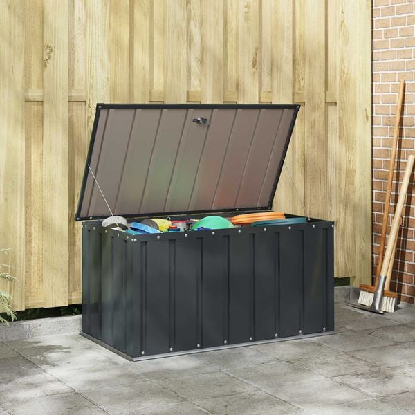 vidaXL Garden Storage Box Black 101 x 56.5 x 50 cm Steel