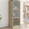 vidaXL Highboard with Glass Doors Sonoma Oak 35x37x109 cm