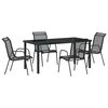 vidaXL Garden Dining Set 5 pcs Black Powder-Coated Steel