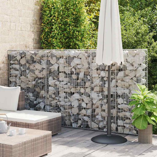 vidaXL Gabion Wall with Covers Galvanised Steel 100x20x150 cm