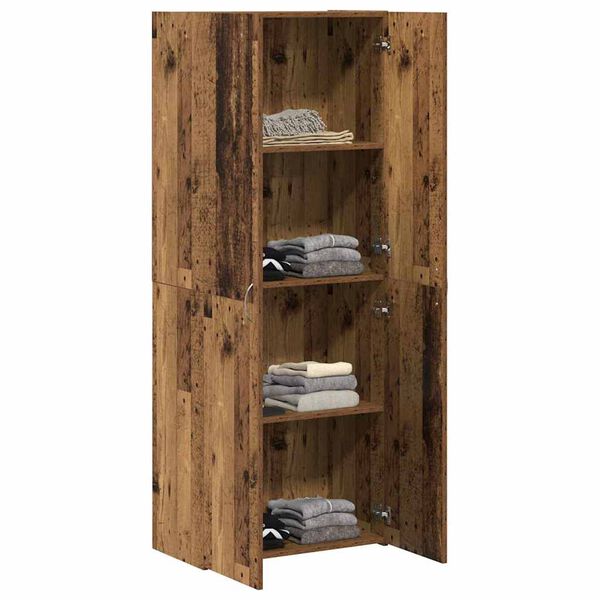vidaXL Office Cabinet with Door Old wood 60 x 32 x 153 Engineered wood