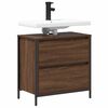 vidaXL Bathroom Basin Cabinet with Drawers Brown Oak 60x34.5x60 cm