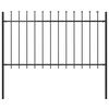 vidaXL Garden Fence with Spear Top Steel 181x100 cm Black