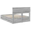 vidaXL Bed Frame with Drawer Grey Sonoma 150 x 200 cm Engineer Wood