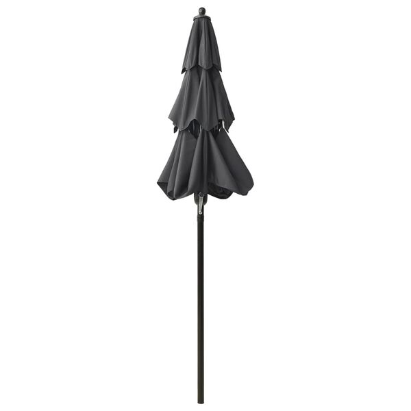vidaXL 3-Tier Garden Parasol with Aluminium Pole Anthracite 2 m