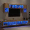 vidaXL 6 Piece TV Wall Units with LED Sonoma Oak Engineered Wood