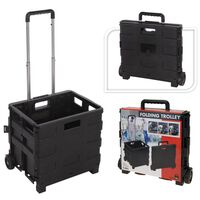 H&S Collection Trolley Aluminium with Folding Crate PP