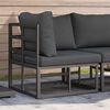 vidaXL Outdoor Furniture with Cushion with Pillow Black Aluminium