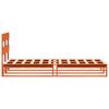 vidaXL Bed Frame without Mattress Wax Brown 75x190 cm Small Single Solid Wood Pine