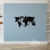 Homemania Wall Decoration World Map 100x56 cm Metal Black