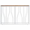 vidaXL Console Table Silver Stainless Steel and Solid Wood Reclaimed