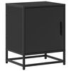 vidaXL Bedside Cabinet Black 40x31x50 cm Engineered Wood and Metal