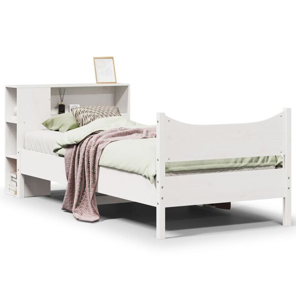 vidaXL Bed Frame without Mattress White 90x200 cm Solid Wood Pine