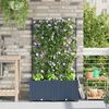 vidaXL Garden Planter 2 pcs Grey 80 x 40 x 143 cm Plastic