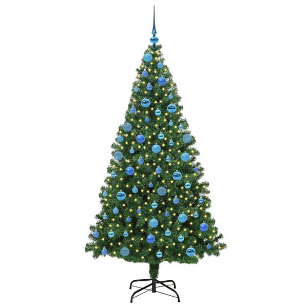 vidaXL Artificial Christmas Tree with 300 LEDs with Stand Green 180 cm