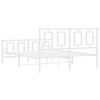 vidaXL Metal Bed Frame without Mattress with Footboard White 140x200cm