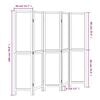 vidaXL Room Divider 5 Panels White Solid Wood Paulownia