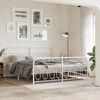 vidaXL Metal Bed Frame without Mattress with Footboard White 183x213cm