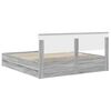 vidaXL Bed Frame with Drawer Grey Sonoma 200 x 200 cm Engineer Wood