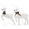 vidaXL Reindeer & Sleigh Christmas Decoration 140 LEDs Outdoor White