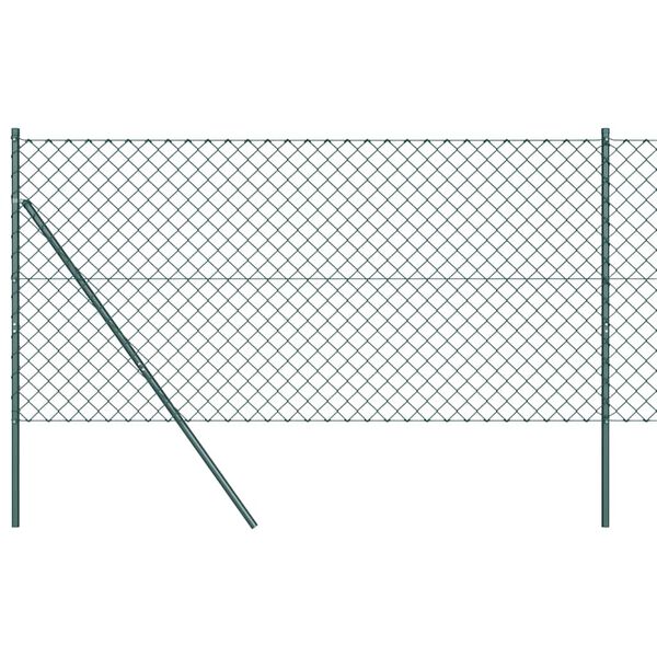vidaXL Fence Post Green 10 x 1.2 m (60 x 60 mm mesh) Steel and PVC