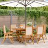 vidaXL Reclining Garden Chairs 6 pcs Beige Fabric and Solid Wood