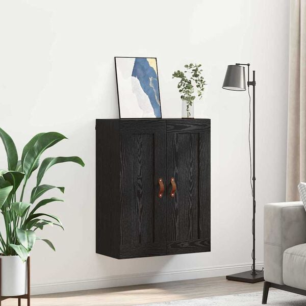 vidaXL Wall Mounted Cabinet Black Oak 69.5 x 34 x 90 cm