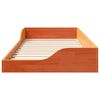 vidaXL Floor Bed Frame Wax brown 90 x 200 cm Solid pine wood