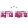 vidaXL Kids'Loft Bed Frame with Curtains Black and Pink 79.5 x 200 cm