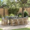 vidaXL Garden Dining Set 9 pcs Beige Poly Rattan