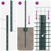 vidaXL Fence with Post Green 1.5 x 10 cm Steel