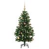 vidaXL Artificial Hinged Christmas Tree 150 LEDs & Ball Set 120 cm