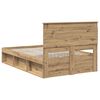 vidaXL Bed Frame Artisian Oak 120 x 190 cm Solid Pine Wood
