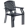 vidaXL 7 Piece Outdoor Dining Set Steel Black