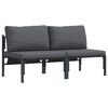 vidaXL Outdoor Furniture with Cushion with Pillow Anthracite Steel