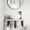 vidaXL Basin Shelf Wall Mounted Steel and Solid Wood Oak