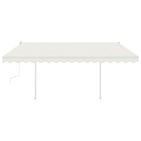 vidaXL Manual Retractable Awning with LED 4x3 m Cream