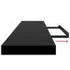 vidaXL Floating Wall Shelf Black 120x23.5x3.8 cm MDF