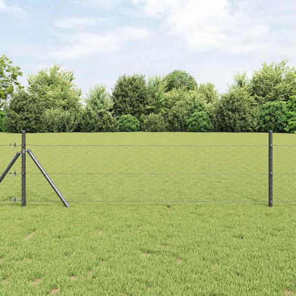 vidaXL Hexagon Fence Grey 1.2 x 100 m Steel