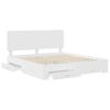 vidaXL Bed Frame with Headboard White 200 x 200 cm Engineered Wood