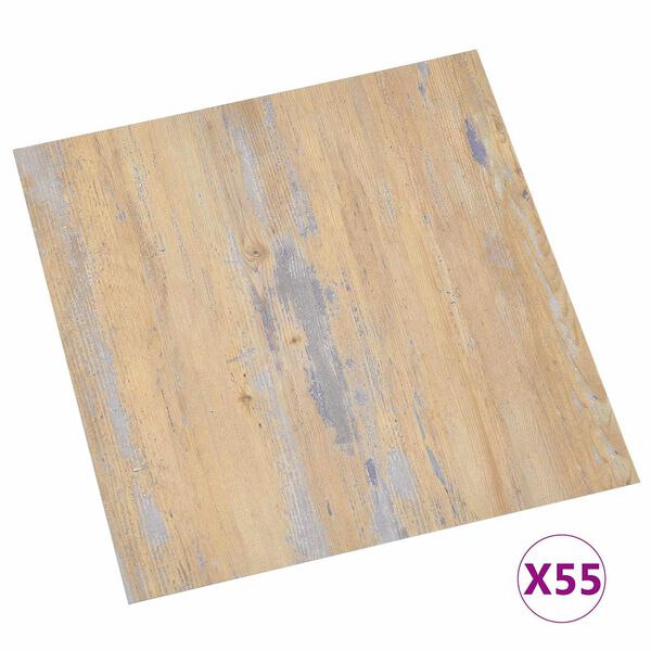 vidaXL Flooring Planks 55 pcs Brown 5.11 m&sup2; PVC