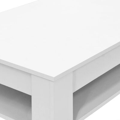 vidaXL Coffee Table Engineered Wood 110x65x48 cm White