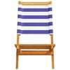 vidaXL Folding Garden Chairs 4 pcs Blue and White Fabric and Solid Wood