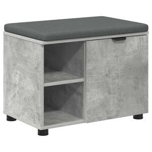 vidaXL Hall Bench with Cushion with Door Concrete Grey 60 x 38 x 46 cm