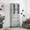 vidaXL Highboard Concrete Grey 69.5x34x180 cm Engineered Wood