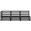 vidaXL 3 Piece Garden Lounge Set Black Solid Pinewood