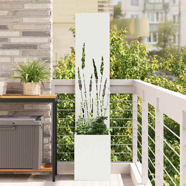 vidaXL Garden Privacy Screen White 32 x 140 cm Cold-rolled steel